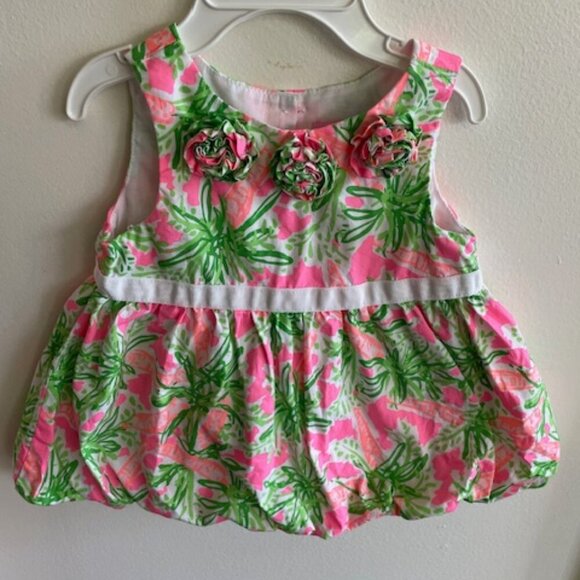 LILLY PULITZER Nibbles Carrot Bubble Dress 3-6 Months - Picture 6 of 14